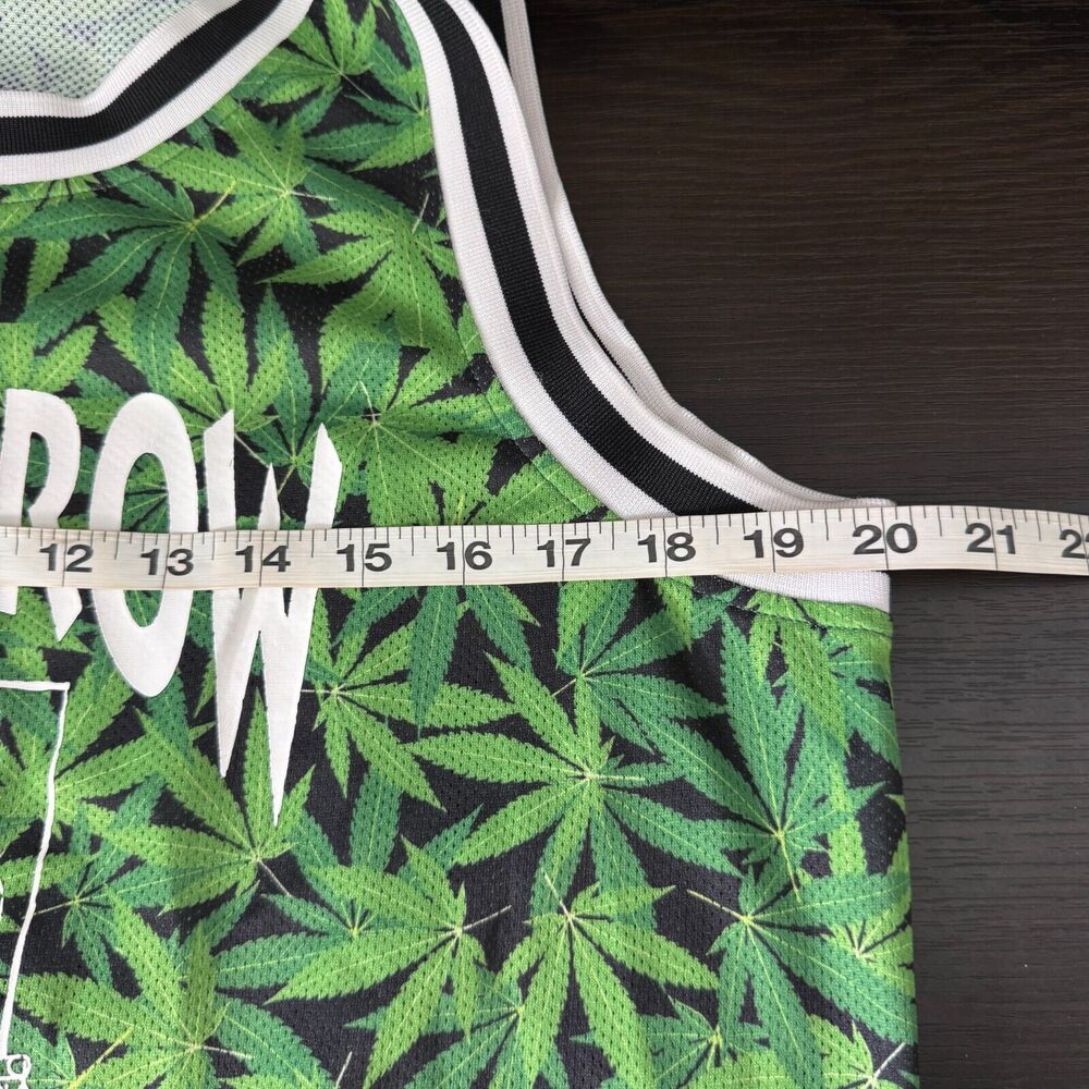 Death Row Records Jersey Mens Medium Basketball Hip Hop Rap Green Leaf Shirt M - Picture 9 of 10